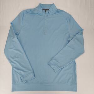Johnnie O Vaughn 1/4 Zip Pullover Mens Large Blue Micro Striped Golf Performance